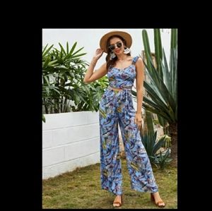 Shein 2 Piece Wide Leg Pants Set Womens,Medium, NWOT Multi Colored.